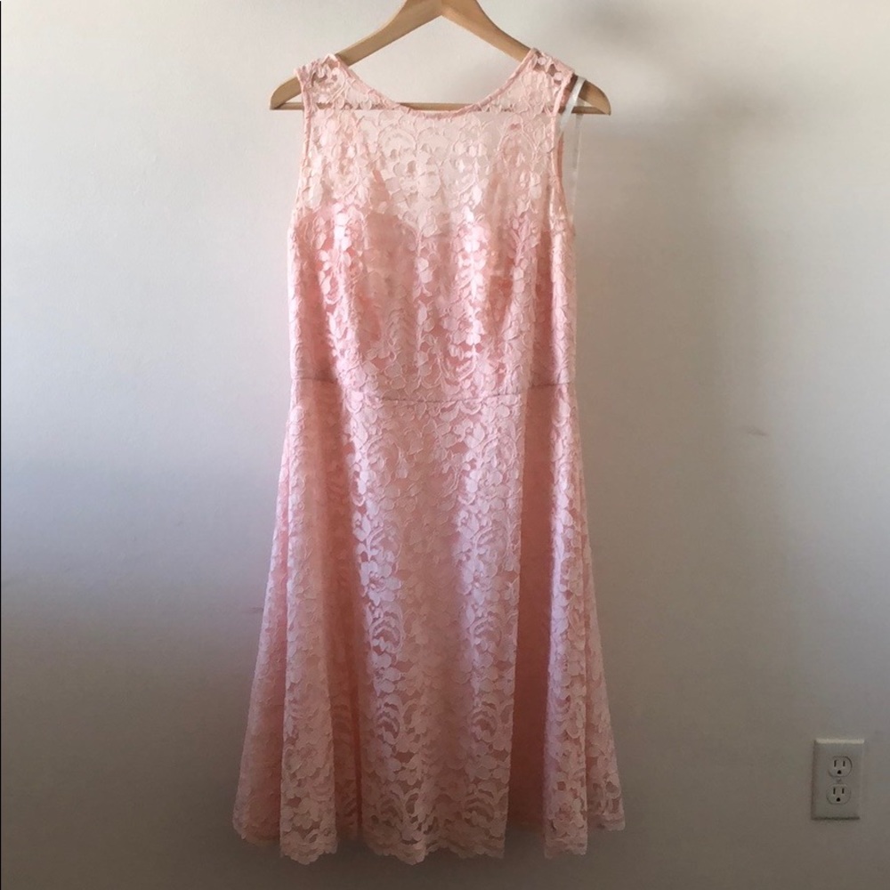Pink Fit & Flare with Lace - Picture 3 of 4